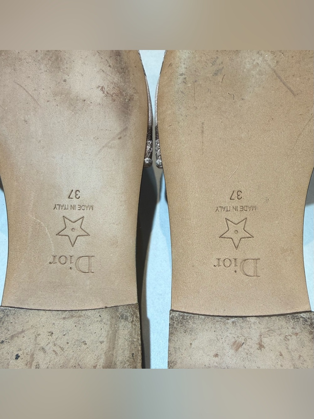 CHRISTIAN DIOR Lurex Embroidered Nude /Pink Sandal Slide Size 37 - Picture 7 of 10